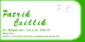 patrik csillik business card